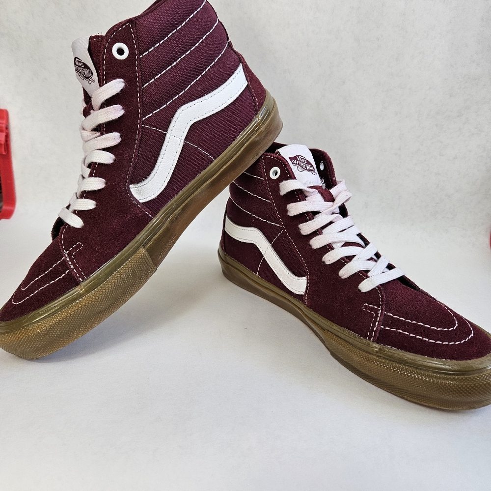 Vans Sk8-Hi Mens maroon red shoes